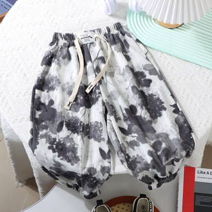 Zhongda Boys and Girls Summer Floral Fashionable Western Style Korean Style Fashionable Loose Thin Summer Anti-mosquito Cold Bloomers