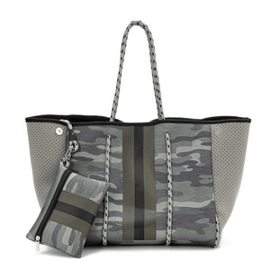 Factory Custom Outdoor Sports Diving Material Punched Beach Bag Casual Mummy Bag Portable Shoulder Strap Shopping Bag