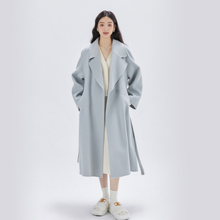 Autumn and Winter Mid-length Knee-length Suriname Double-sided Fleece Coat Women's Foreign-style British Little Woolen Coat