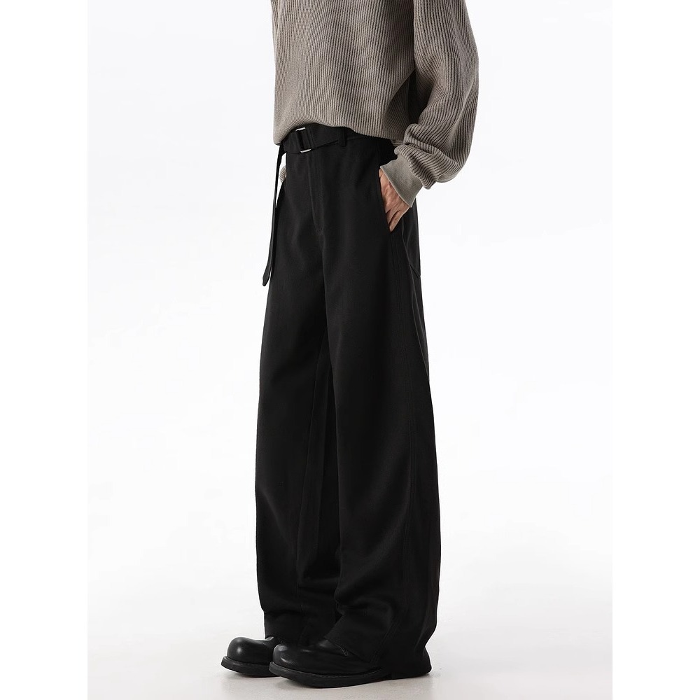 Solid Color Retro Old Money Style Casual Men's Trousers, New Spring and Autumn Fashion Brand Cleanfit Straight-Leg Pants