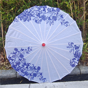 Classical Hanfu oil paper umbrella indoor and outdoor ceiling decoration silk umbrella dance props umbrella cheongsam catwalk printing umbrella