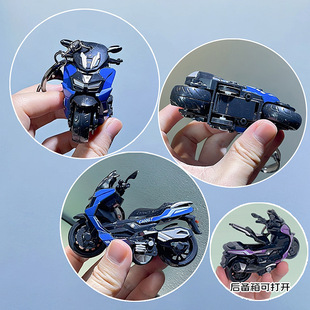 Creative Alloy Motorcycle Harley Motorcycle Simulation Rebound Racing Keychain Children's Toy Ornaments Pendant Wholesale