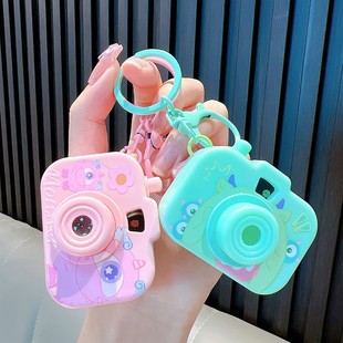 Cartoon creative mini projection camera keychain luminous decompression educational toy key pendant small gift wholesale