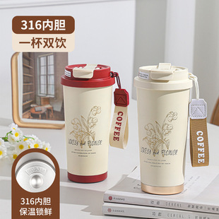 Cartoon stainless steel cup high color value thermos cup 316 large capacity kettle coffee cup portable car cup student cup