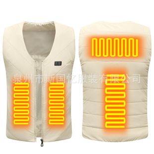Cross-border special for the new heating V-neck vest heating clothing USB power supply constant temperature warm electric vest lovers