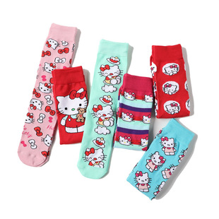 Женский хлопок четыре сезона аниме hellokitty чулки прилив носки Hello Kitty леди амазонка женские носки внешняя торговля носки