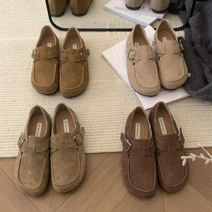 Genuine Leather Boken shoes for women 2024 New retro Mori slip-on loafers soft bottom loafers ugly cute single shoes