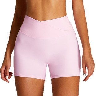 Cross-border Crossover High Waist Yoga Shorts Women's Tight Belly-tucked Hip-lifting Fitness Shorts Naked Three-point Sports Shorts