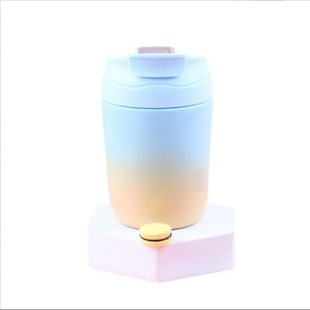 Creative Double Drinking Straw Thermos Cup Double Layer Gradient Handicraft Cup Portable Women's Household Water Cup Outdoor Car Cup