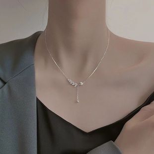 Новое ожерелье из колосьев пшеницы женский свежий легкий экстравагантный высокий дизайн ниши листья кисточки темперамент цепочка ключицы