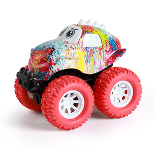 Inertia stunt cross-country four-wheel drive children's toy car boy toy bigfoot car model stall night market explosions