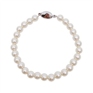 Stainless steel ingot buckle fever same style glass pearl bracelet French style light luxury temperament Internet celebrity bracelet