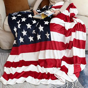 Cross-border Amazon American Flag Blanket Printed Super Soft Comfortable Flannel Wool Blanket for Sofa Living Room