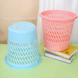 5 yuan store trash basket large plastic hollow trash can multi-view bathroom kitchen bedroom living room uncovered trash basket
