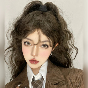 Wig female Net red sun regular wool roll Lolita long curly hair Japanese jk roll bangs Lolita girl wig
