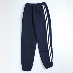 Children's Dark Blue School Uniform Pants for Spring and Autumn Boys and Girls One, Two and Three Bar Pants for Middle and Big Children Students Sports Pants