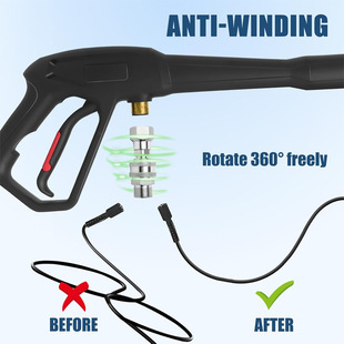 High-pressure water gun stainless steel rotary adapter car washer M22 bearing 3/8 rotary anti-winding adapter