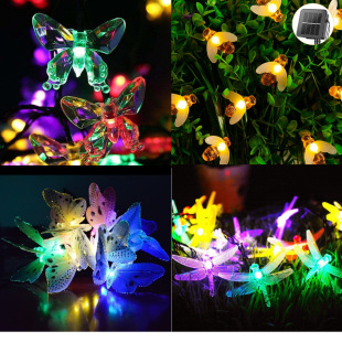 Cross Border Outdoor Waterproof Cherry Blossom Crystal Ball Light String Christmas Party Outdoor Decorative Colorful Lights Solar Light String
