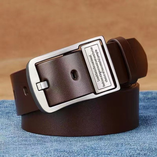 Foreign trade new men's belt alloy Japanese buckle antique belt men's soft leather youth perforated copper pin buckle wholesale