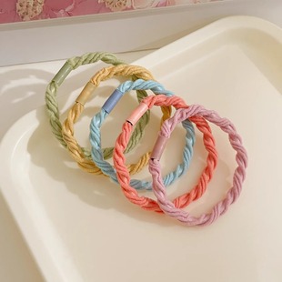 Black High Pony Tail Headline Simple Elegant Rubber Band Women's Hair Rope High Elastic Durable Hair Ring Leather Headwear