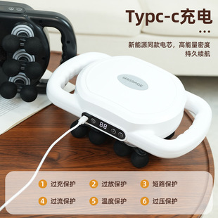 New 6-head fascia gun muscle relaxation massage artifact vibration neck membrane gun soft head fascia gun sports student special