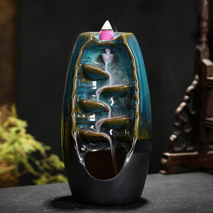 Cross-border backflow incense burner left and right source creative Alpine flowing water smoke stove crafts ornaments manufacturers direct wholesale