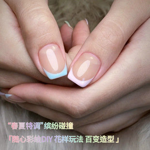 Nail polish glue nail special small white bottle Macaron color 12 color 2024 new popular bright phototherapy glue