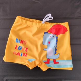 2024 swimwear children's swimming trunks comfortable cute boy swimwear Korean printed beach boxer swimming trunks wholesale