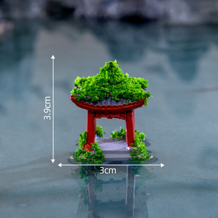 Moss micro landscape Jiangnan Chinese ancient architecture pavilion bridge rockery landscape DIY gardening ecological bottle decoration small ornaments