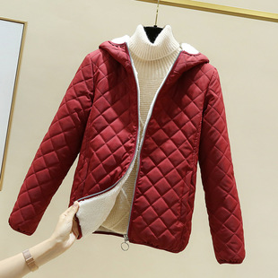 Fleece-lined Cotton-padded Clothes Women's 2022 Winter New Korean Style Hooded Slimming Large Size Cotton-padded Coat Thickened Warm Student's Coat Trendy