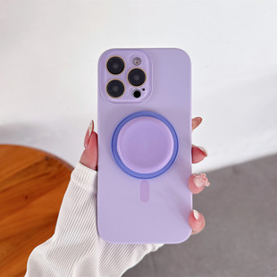Suitable for Apple 16Promax Mobile Phone Case Iphone15 Liquid Silicone Protective Cover Ip14 Magnetic Stand