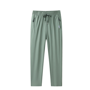Ice Silk Pants Men's Summer Thin plus size Casual Pants Men's Elastic Loose Straight All-match Quick-drying Sports Pants