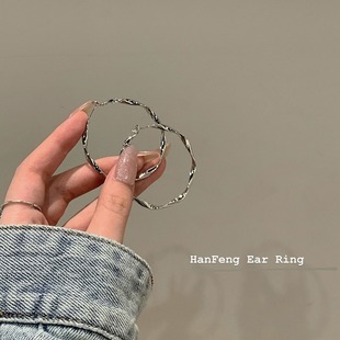 Big Circle Earrings Women's 2023 New Arrival Tide-ring Earrings High-grade Round Face Slimming Earrings