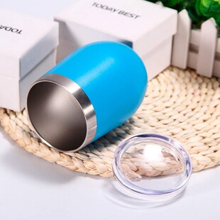 Amazon 12oz Eggshell Cup Double Layer Vacuum Stainless Steel Creative Big Belly Water Cup swig Red Wine Cup Thermos