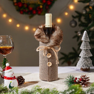 Christmas Decorations Wine Bottle Set Holiday Atmosphere Desktop Ornaments Old Man Wine Champagne Scene Layout Props