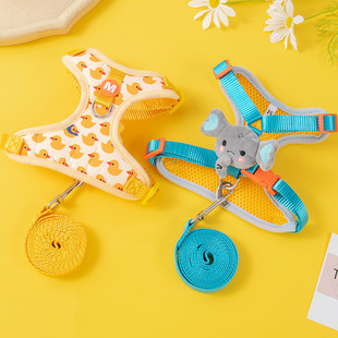 Cross-border New Pet Chest Dog Leash Dog Leash Dog Going Out Cartoon Cute Duckling Cat Chest Belt