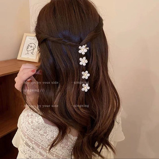 New Flower Crystal Camellia Rhinestone Grab Clip Korean Girl's Alloy Simple ins Women's Side Clip Back Head Clip