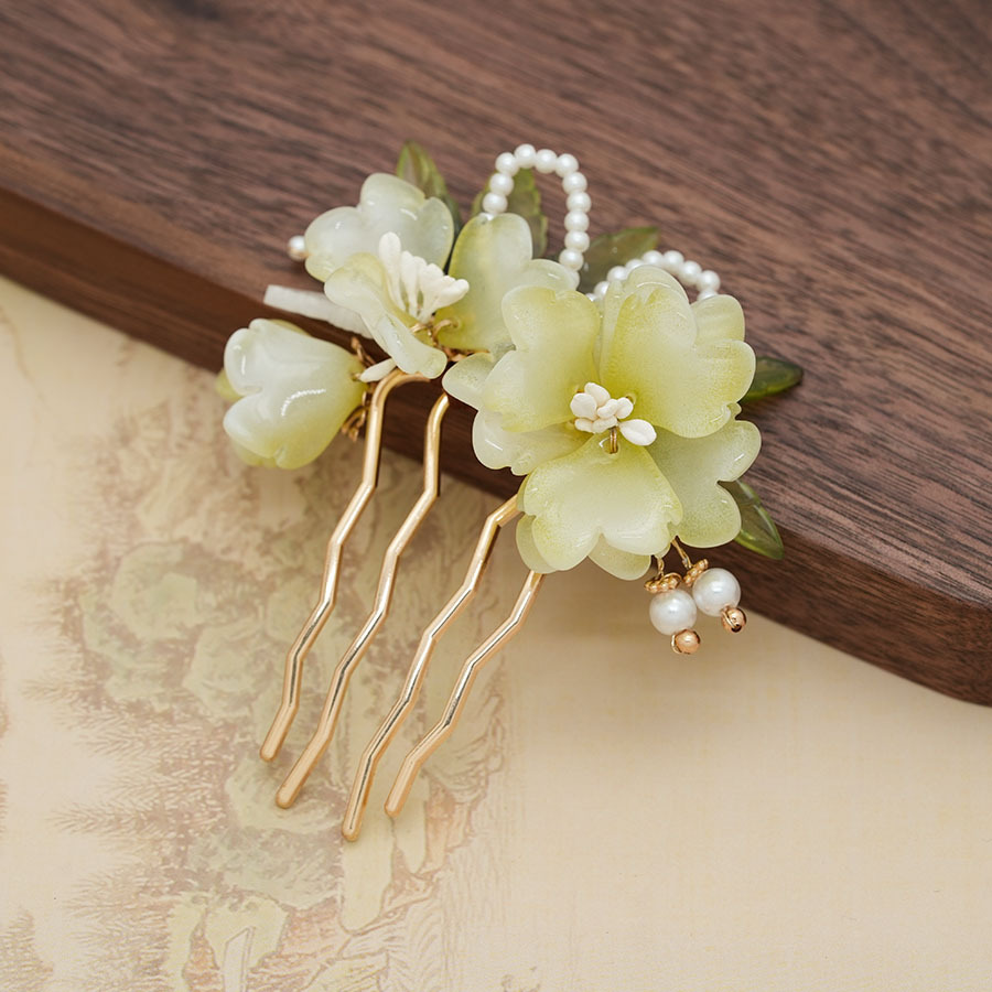 Chinese-Style Flower Hair Comb for the Back of the Head, Hairpin for Hanfu and Cheongsam Accessories, Chinese-Style Ancient Hairpin, Hairpin for Updo