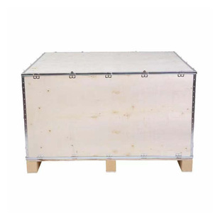 Steel Belt edge export thickened wooden box fumigation-free solid wood packing box wholesale Shanghai factory supply