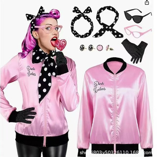 Pink Girl Coat Masquerade Stage Costume Costume Party Costume Halloween Carnival Satin Festival Costume