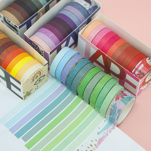 3m new solid color and paper tape set hand account sticker combination basic course decoration DIY cross-border hot sale