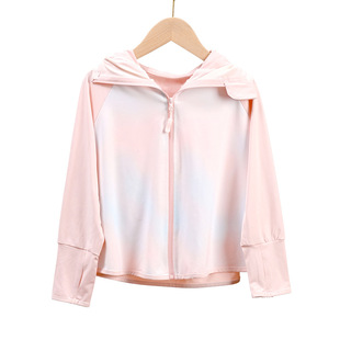 Summer cartoon children's ice silk sunscreen clothing anti-ultraviolet breathable baby sunscreen clothing cute girls thin coat