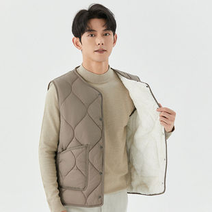 Down Cotton Youth Cotton Jacket Cold-proof fleece-lined Middle-aged and Elderly Base Waistcoat Inner Waistcoat Warm Vest for Men