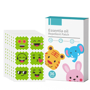 Chen Shun Factory in stock Cartoon Animal Non-woven Fabric 36 Pack Plant Essential Oil Explosive Bead Paste Children's Mosquito-proof Paste