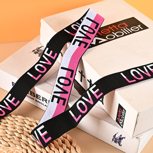 Letter Ribbon Canvas Bag South Korea English Men's Underwear Diy Jacquard Stretch High Elasticity Printed Clothing Accessories