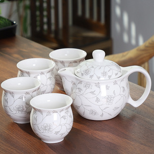 Double-layer Anti-scalding Tea Cup Teapot with Filter Blue and white Ceramic Double-layer Tea Cup Chinese-style Household Kung Fu Tea Set