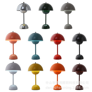 Danish Bud Atmosphere Table Lamp Camping Style Bud Table Lamp Bedroom Bedside Decorative Lamp Rechargeable Creative Gift Table Lamp