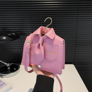 2024 Solid Color Pu Trendy Personalized Daily Commuting Bag Casual Women's Bag Shoulder Bag Crossbody Bag Metal Buckle Women's Bag