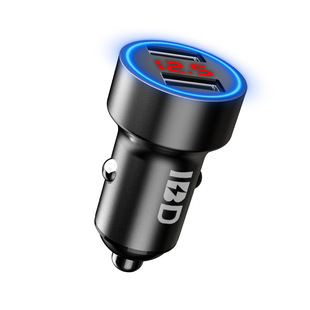 2021 new product zinc alloy 48A with digital display voltage car charger dual usb car charger factory direct supply