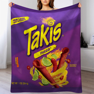 Cross-border Trade Super Soft Cartoon Snacks Creative Flannel Blanket Thickened Nap Blanket Digital Printing Blanket